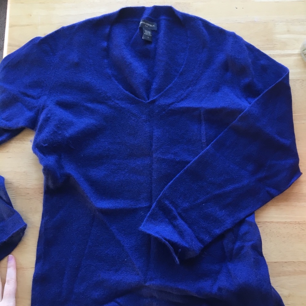Blue angora sweater